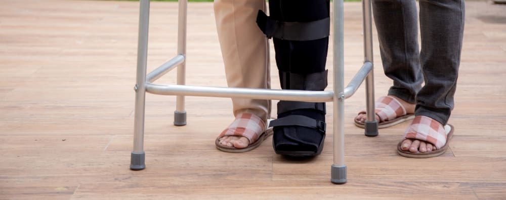using a walker after foot surgery